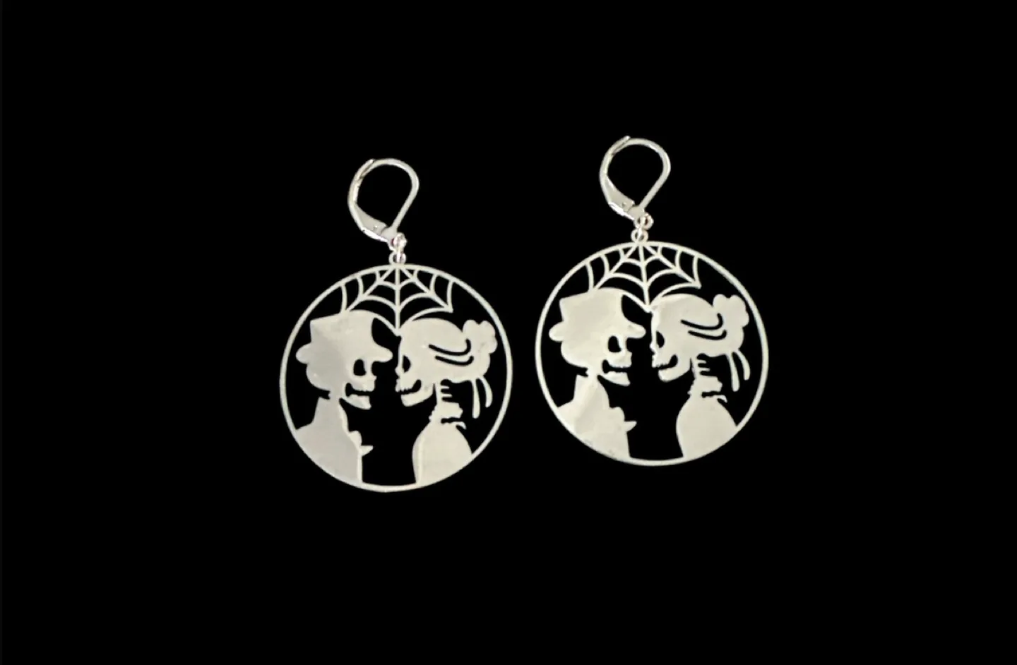 Halloween Earrings - Ghost, Spiderweb, Skeleton thumbnail
