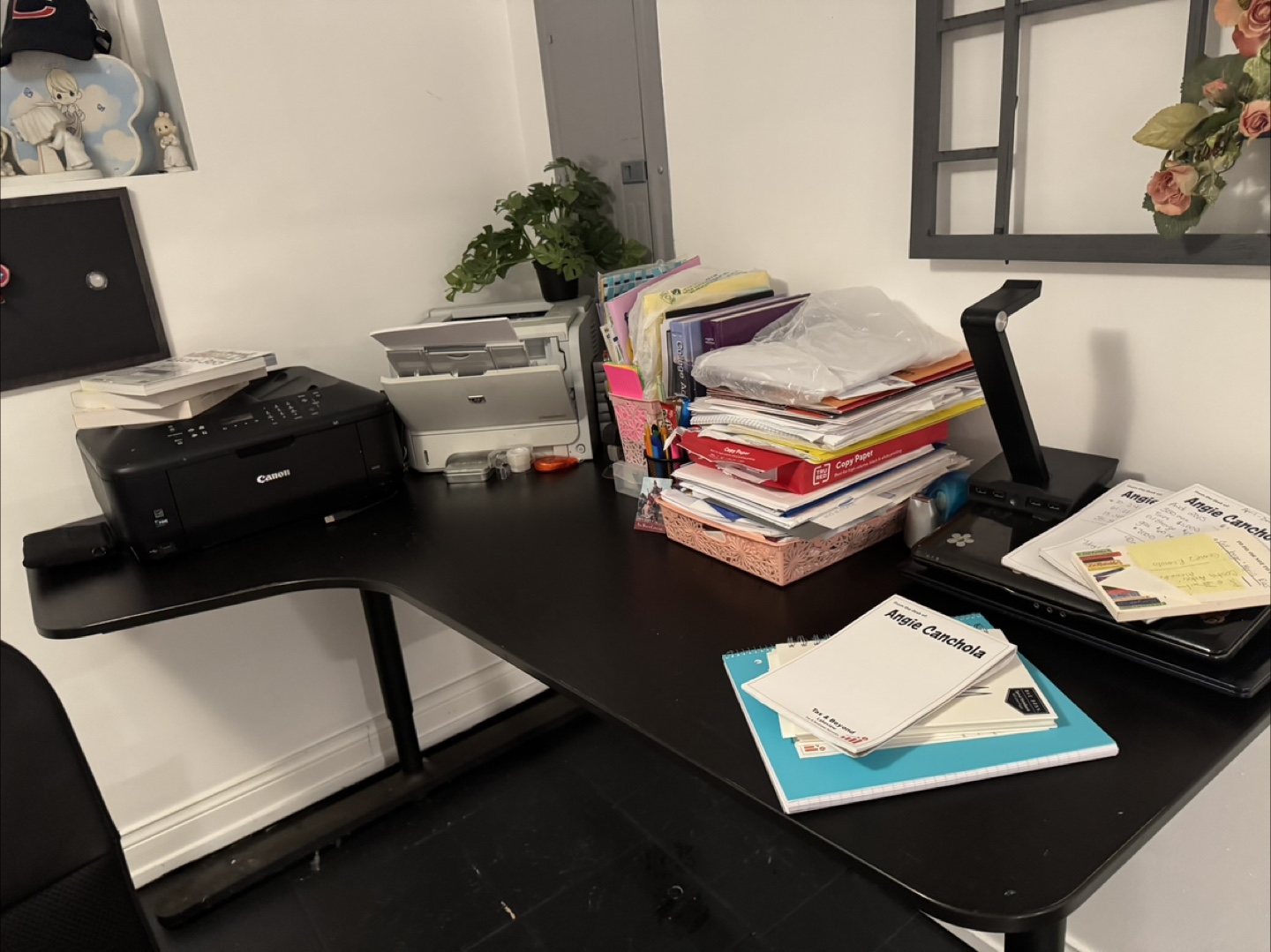Black Adjustable Height Corner Desk