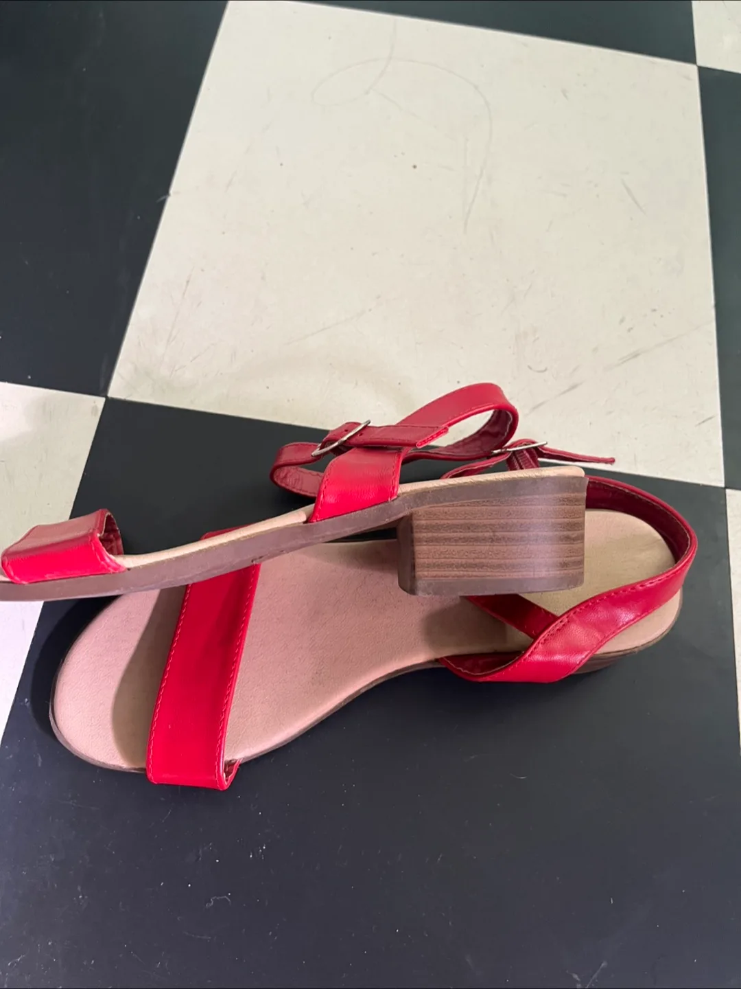 Red Ankle Strap Sandals - Size 8 image indicator(2)