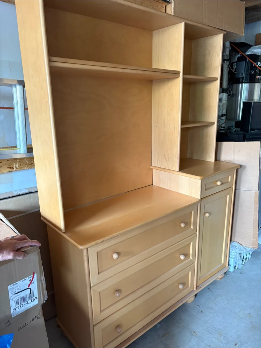 Wooden Dresser/Change Table with Cabinet image indicator(4)