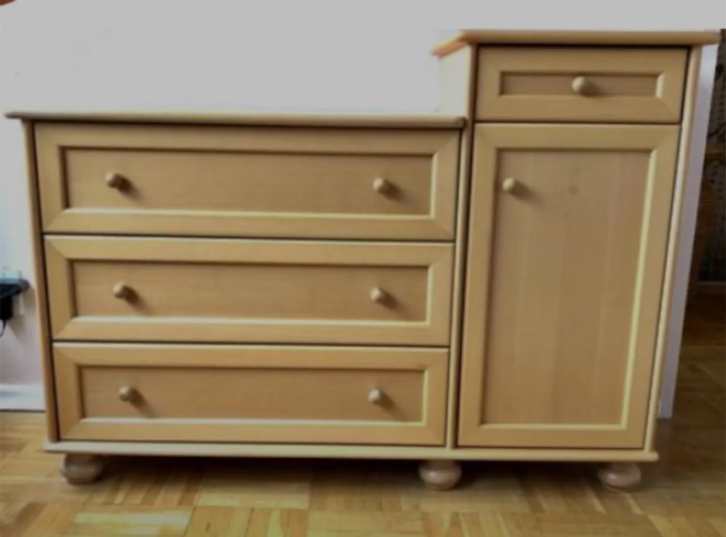 Wooden Dresser/Change Table with Cabinet image indicator(8)