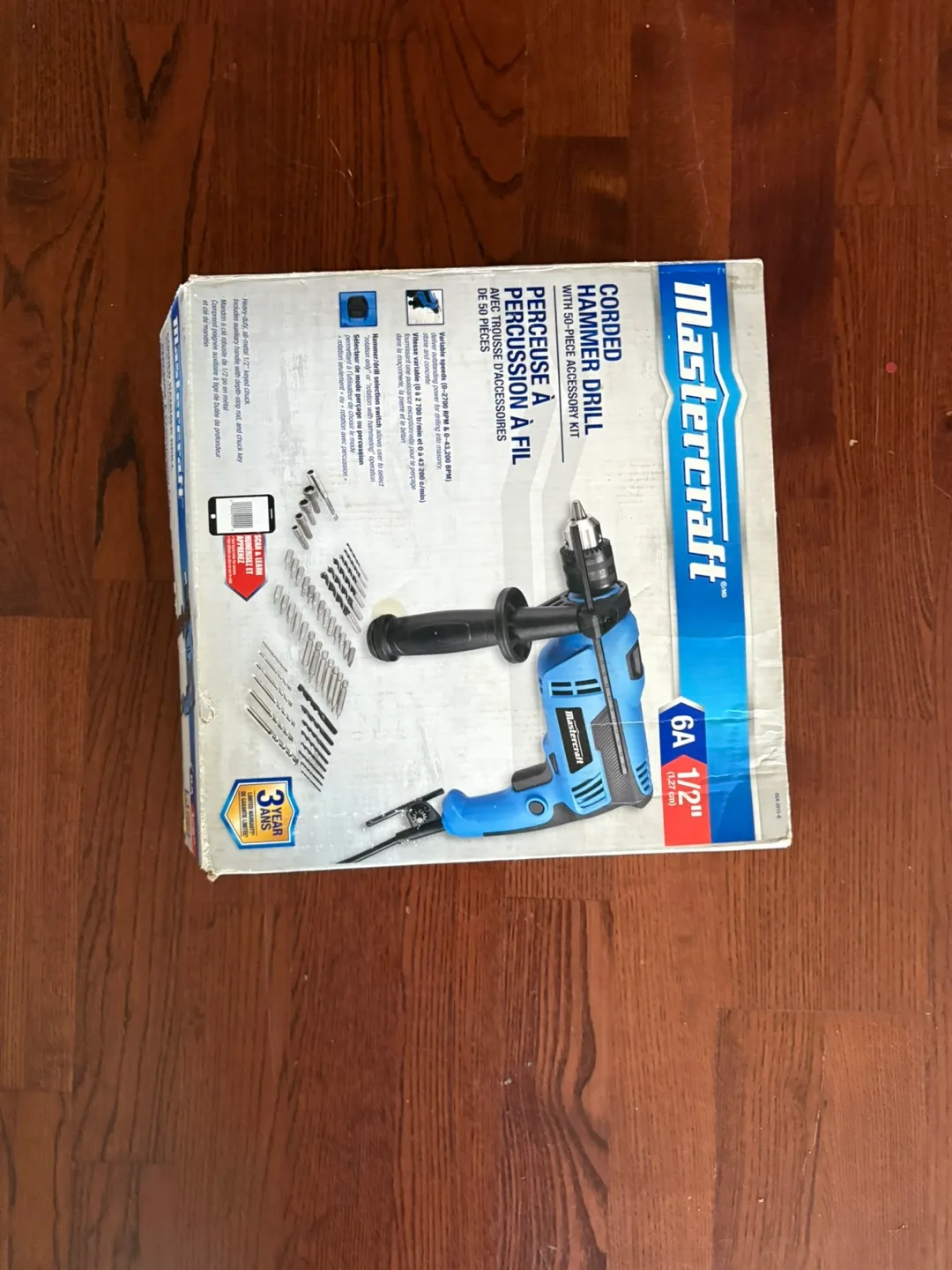Mastercraft Corded Hammer Drill with 50-Piece Accessory Kit thumbnail