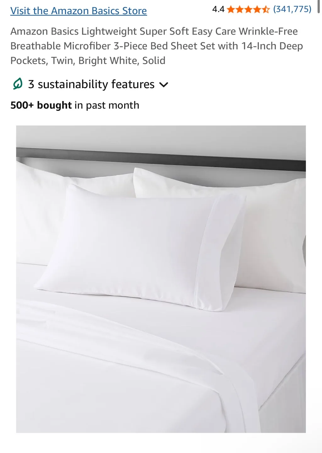 New Amazon Basics Twin Sheet Set thumbnail
