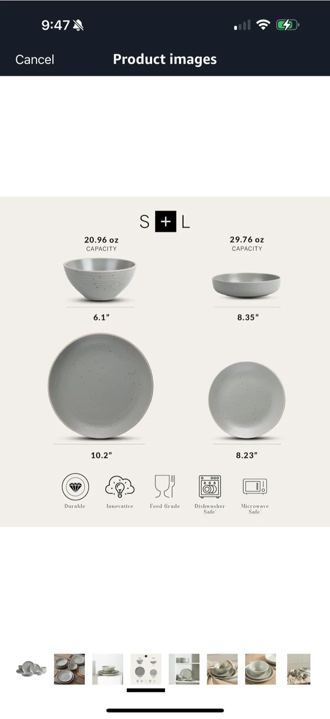 Stone Lain Lauren Green 16-Piece Dinnerware Set image indicator(4)