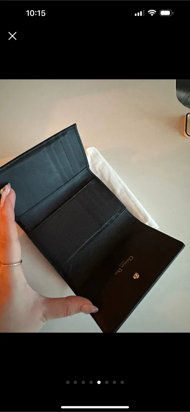 Dior Metallic Patent Micro-Cannage Elancee Wallet Dark Blue image indicator(3)