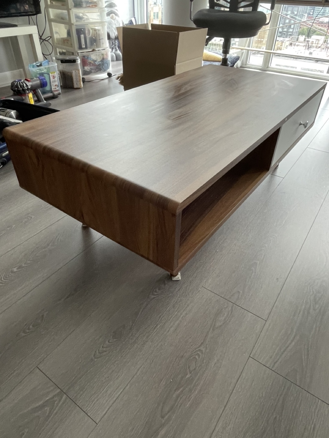 Modern Wood Coffee Table with Drawer