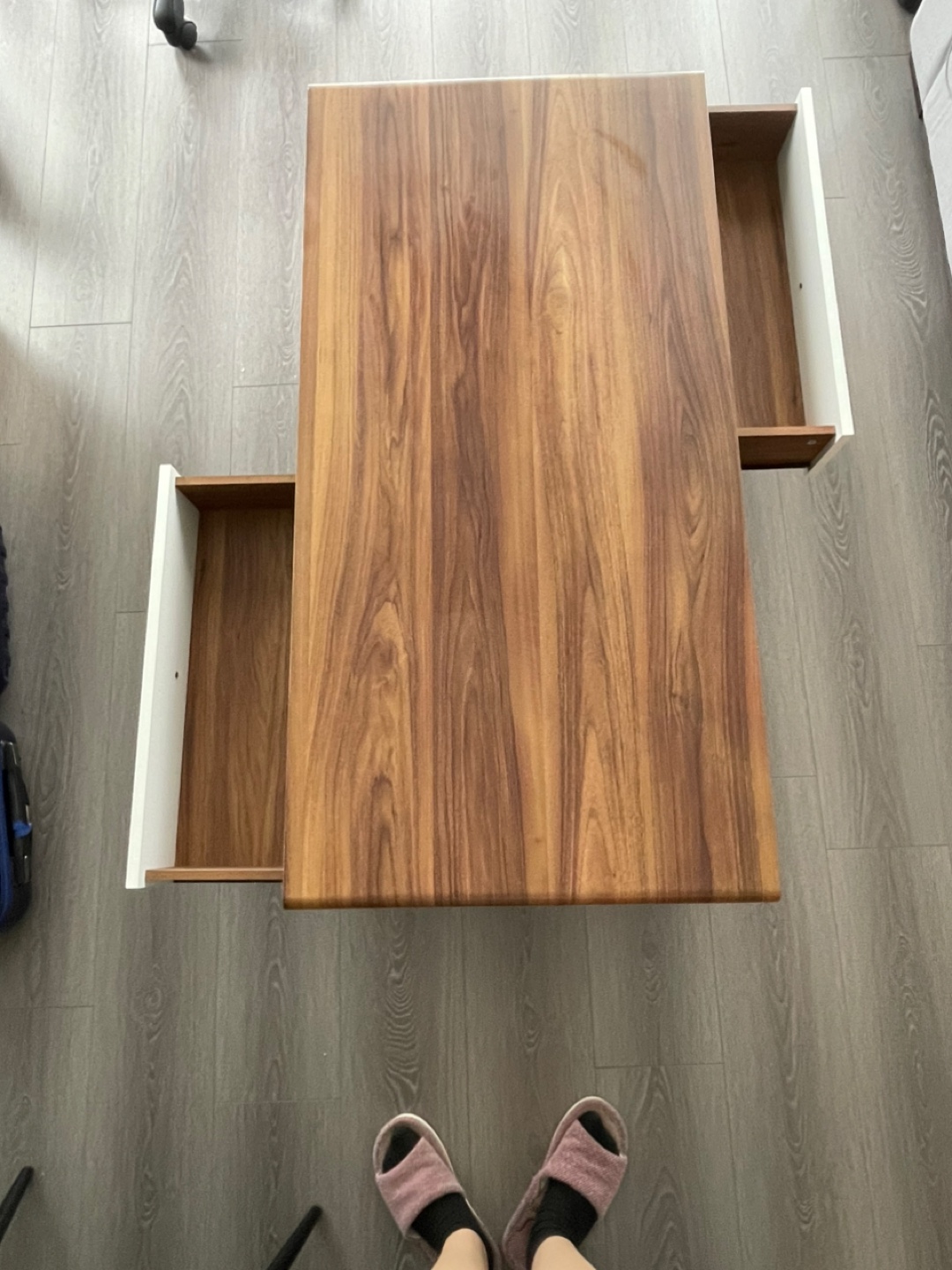 Modern Wood Coffee Table with Drawer - photo 2