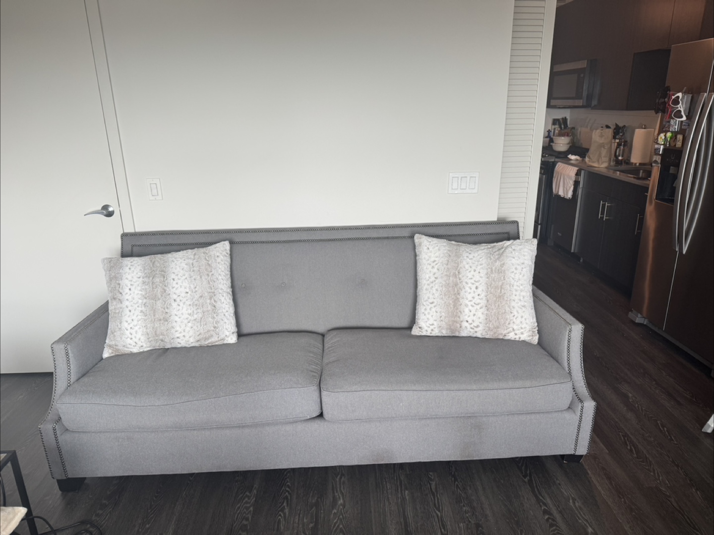 Gray Sofa with Pillows