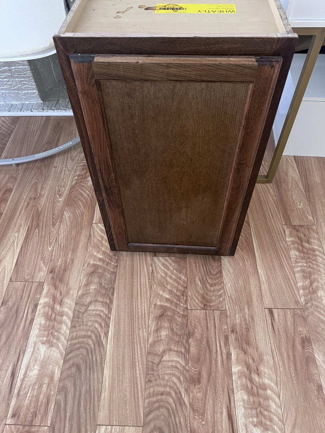 Top Cabinet Newly stained Brown
