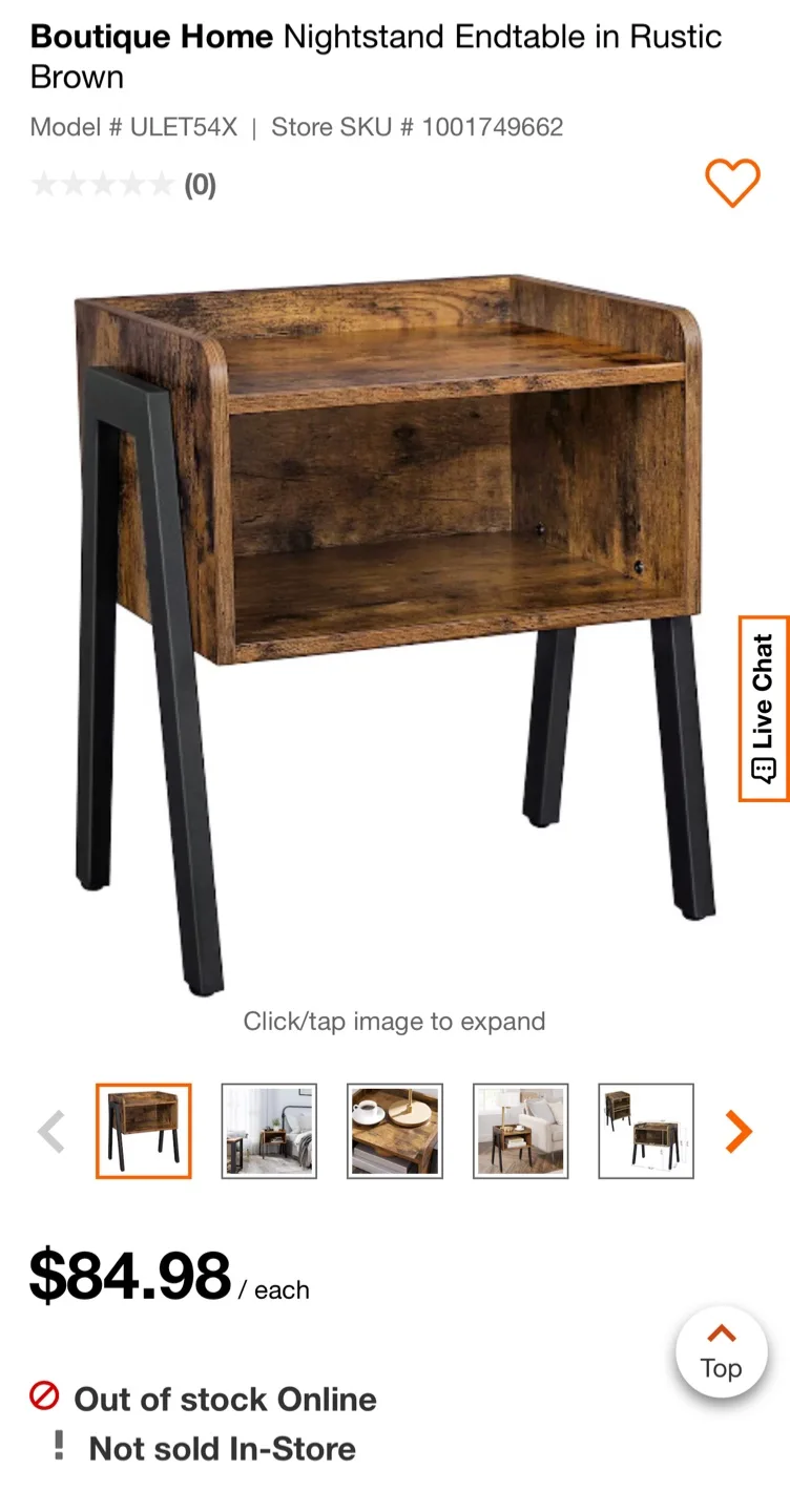 Nightstand Rustic Brown (one available) image indicator(2)