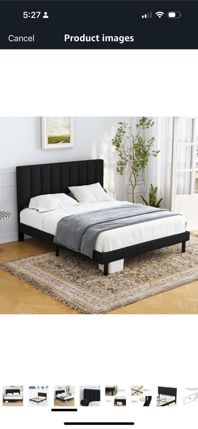 Lukace Queen Size Bed Frame - Black - photo 2