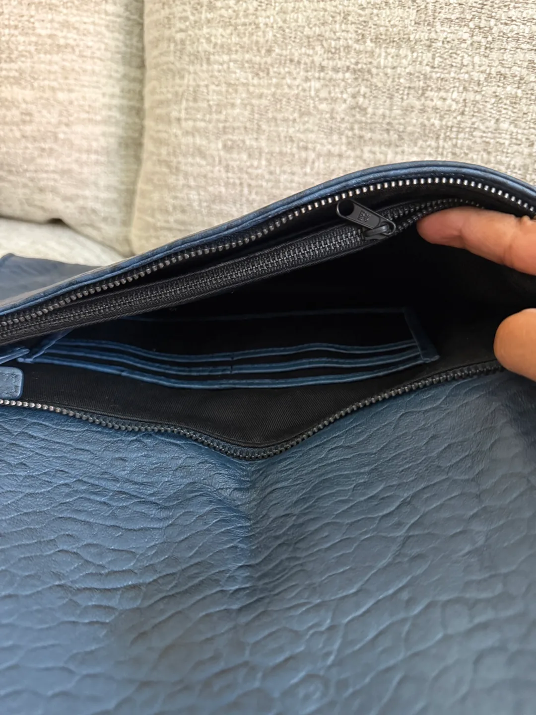 Blackyard Blue Leather Clutch image indicator(4)