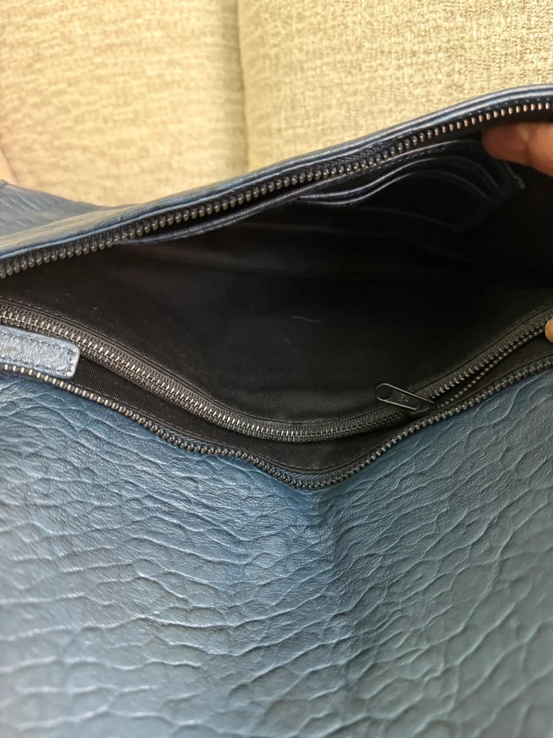 Blackyard Blue Leather Clutch image indicator(3)