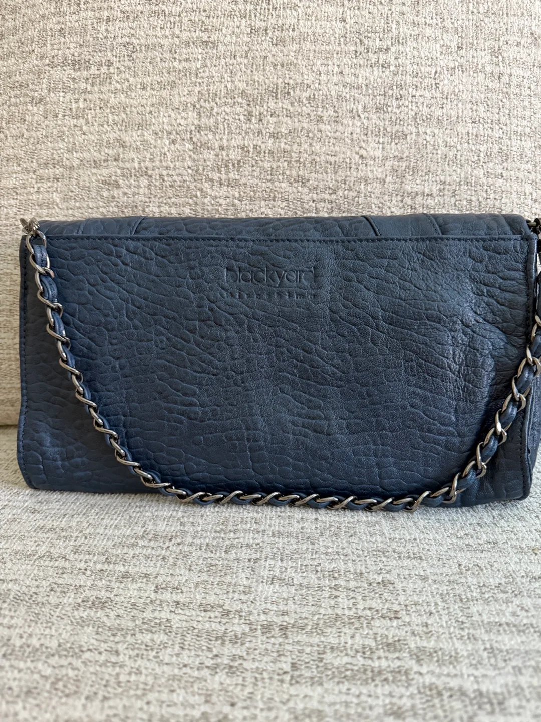 Blackyard Blue Leather Clutch image indicator(2)