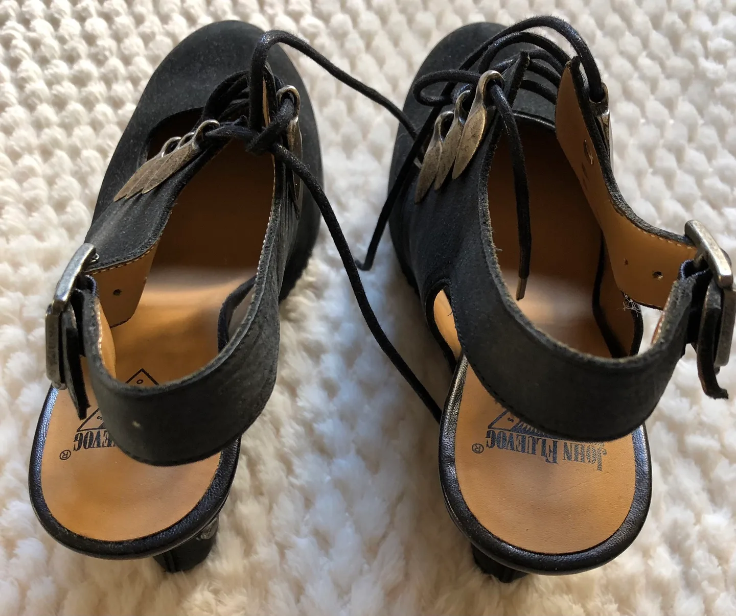 John Fluevog Black Slingback Heels - Size 7.5 image indicator(3)
