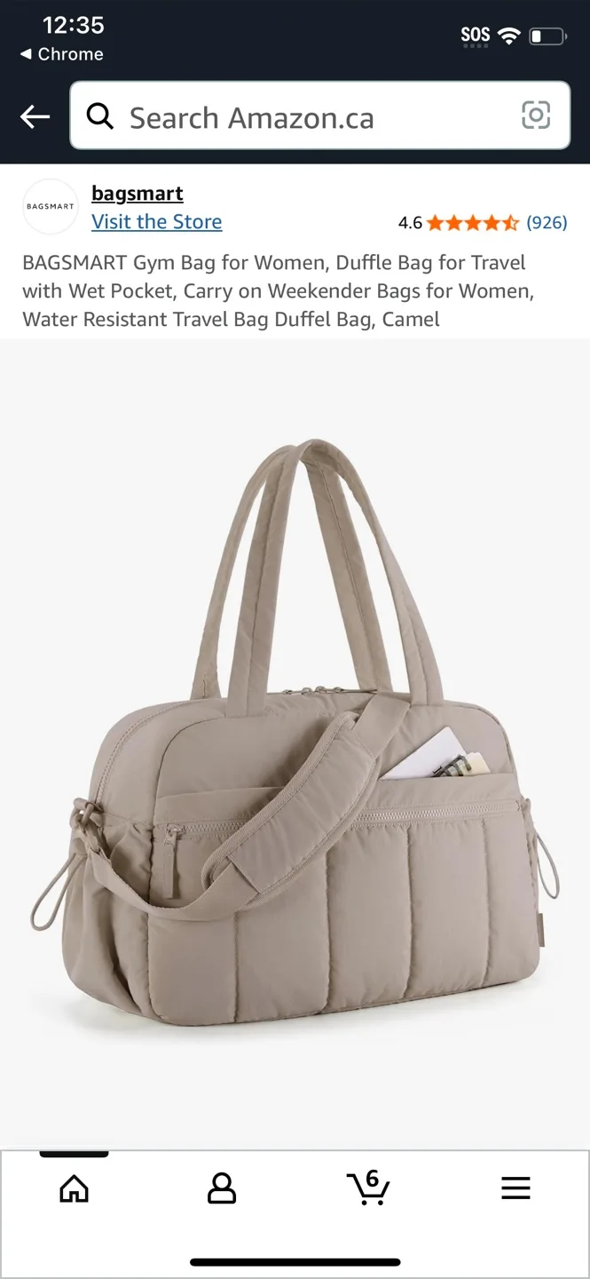BAGSMART Gym/Duffle Bag - Camel thumbnail