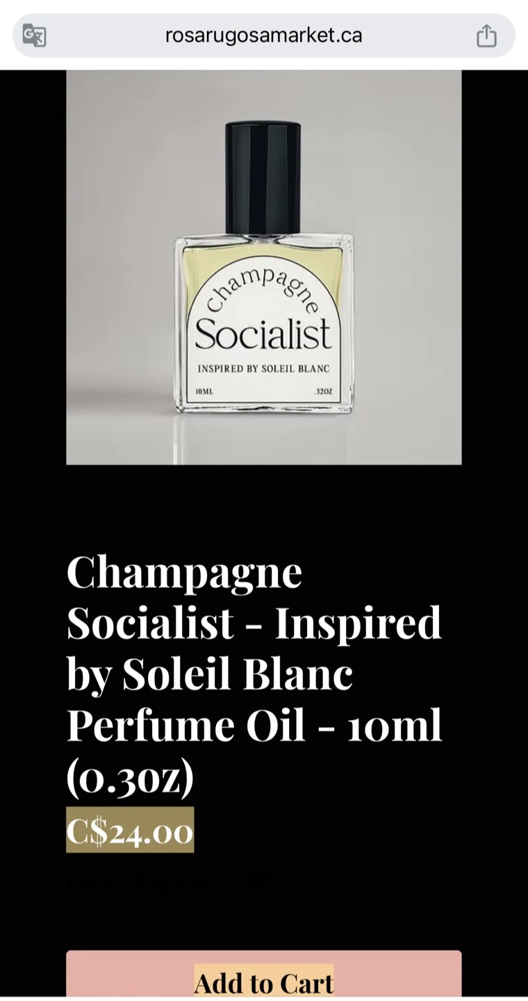 Champagne Socialist Perfume Oil - 10ml image indicator(2)