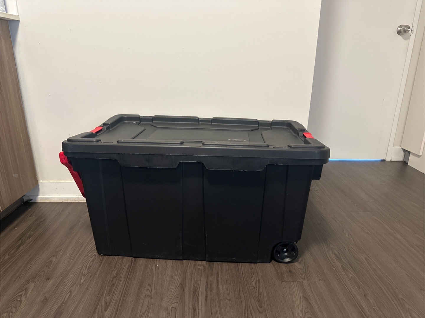 Sterilite Black Storage Box with Wheels