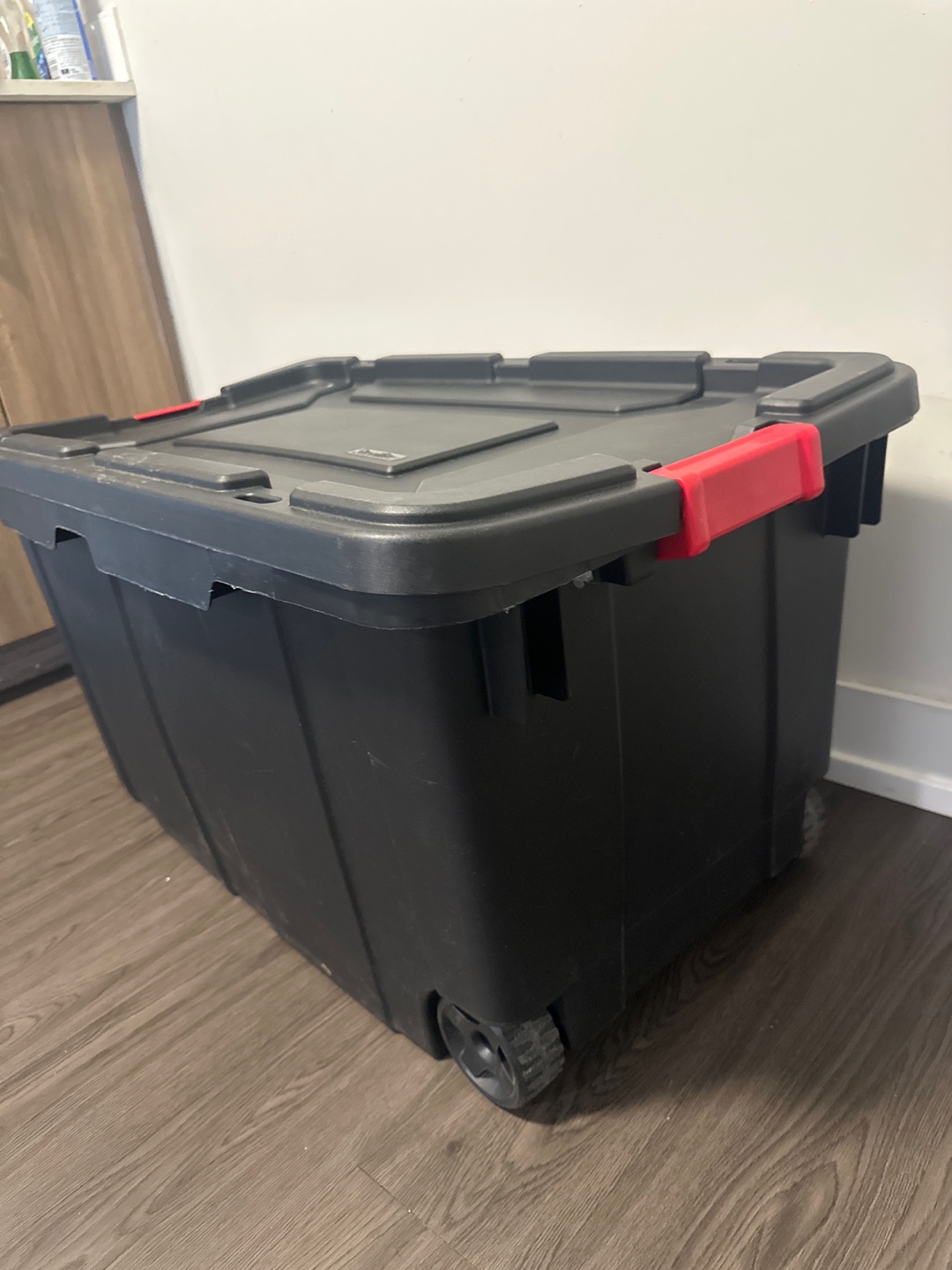 Sterilite Black Storage Box with Wheels - photo 2