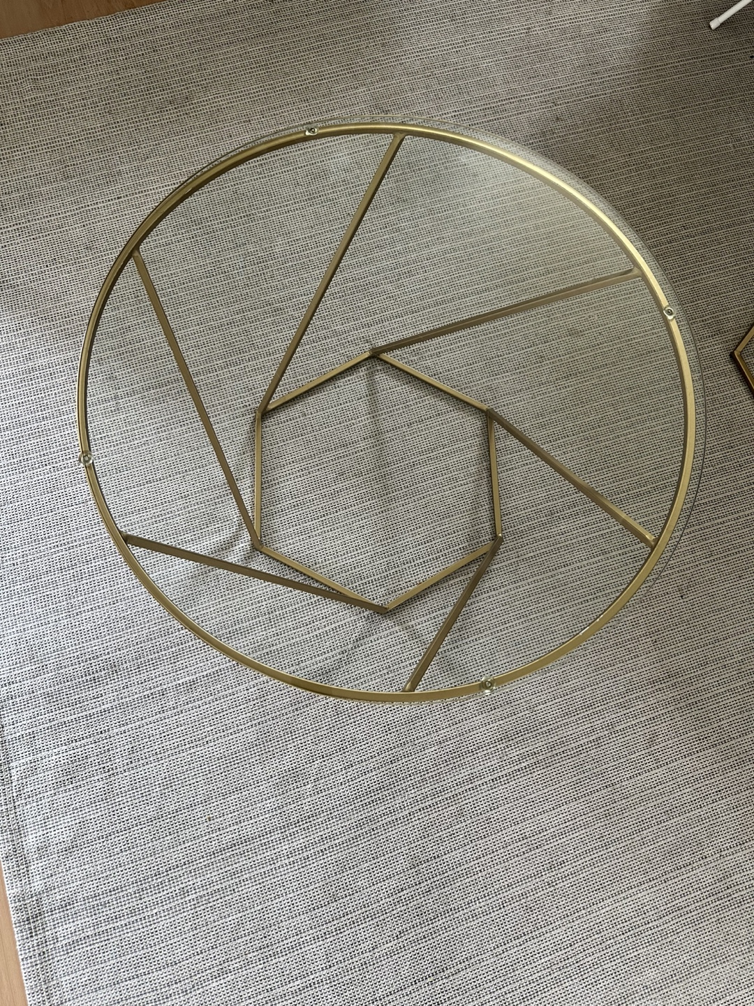 Nesting Coffee Tables - Gold Finish, Glass Top