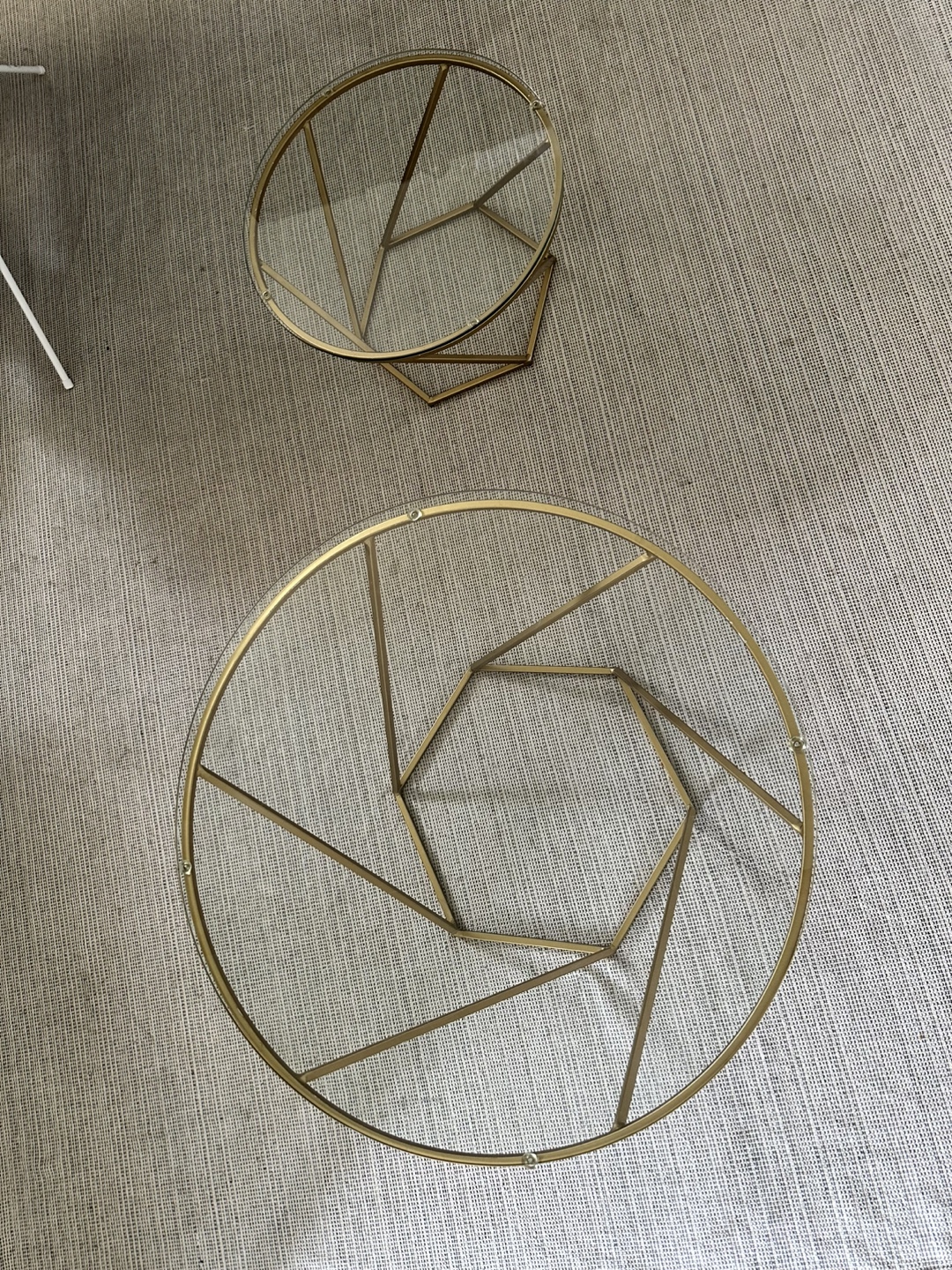 Nesting Coffee Tables - Gold Finish, Glass Top - photo 2