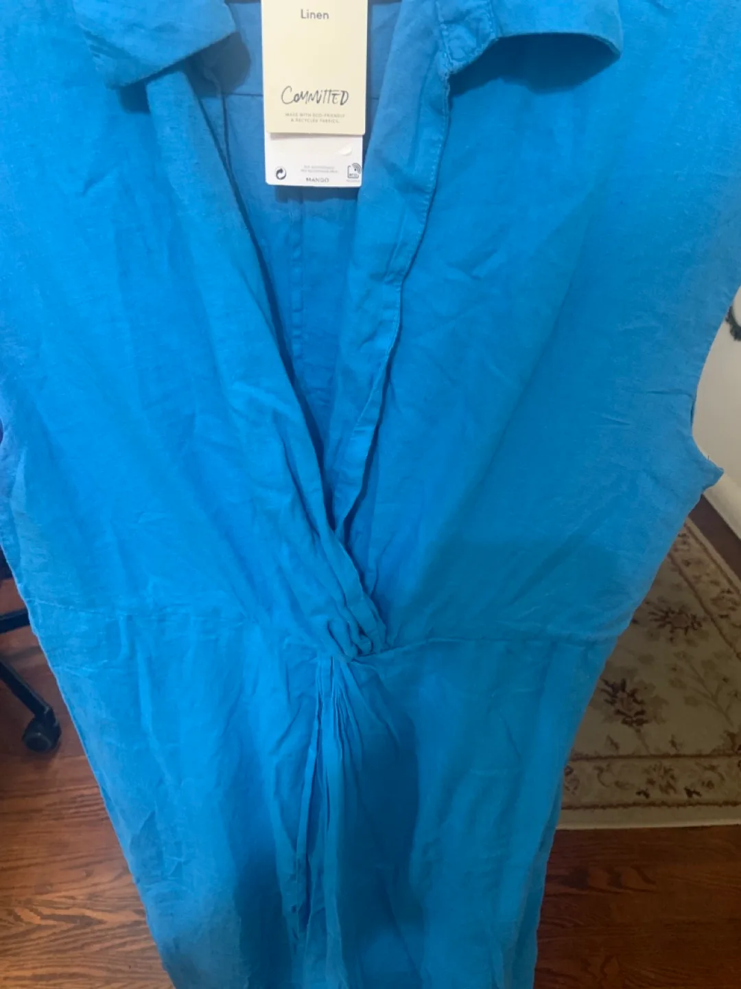 Blue Committed Linen Dress - Size XL- Blue image indicator(4)