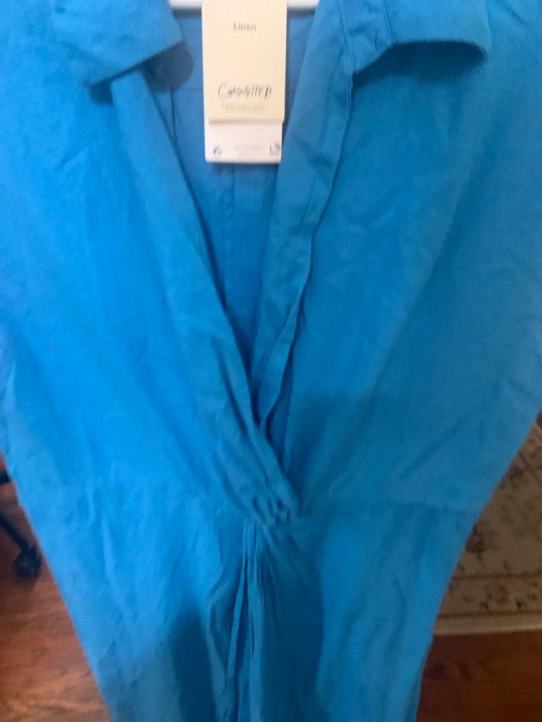 Blue Committed Linen Dress - Size XL- Blue image indicator(3)