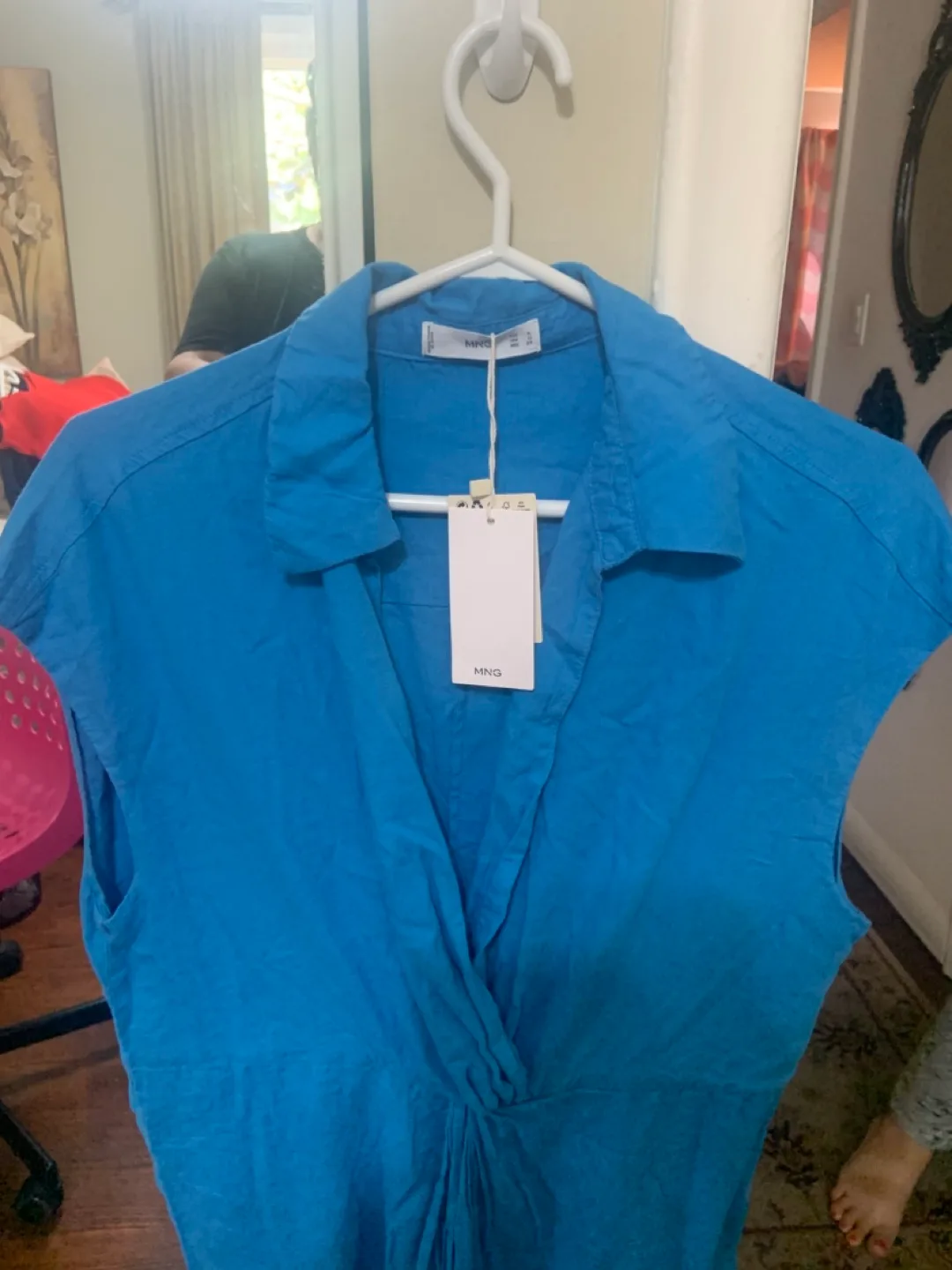 Blue Committed Linen Dress - Size XL- Blue image indicator(8)