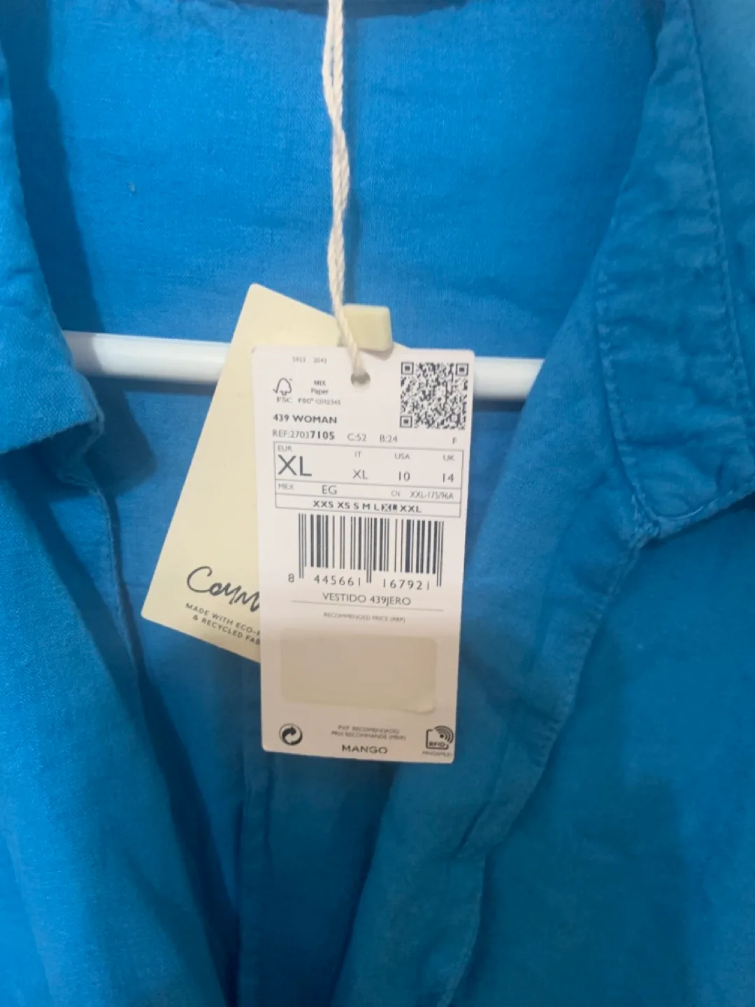 Blue Committed Linen Dress - Size XL- Blue image indicator(7)