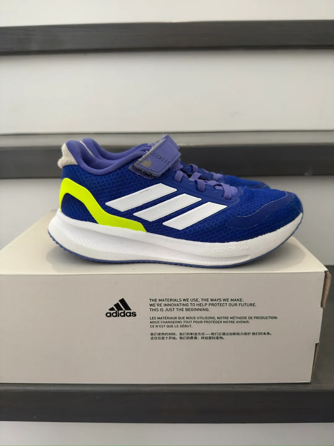 Adidas runfalcon 5 EL C shoes runners boys size 1.5Y image indicator(3)