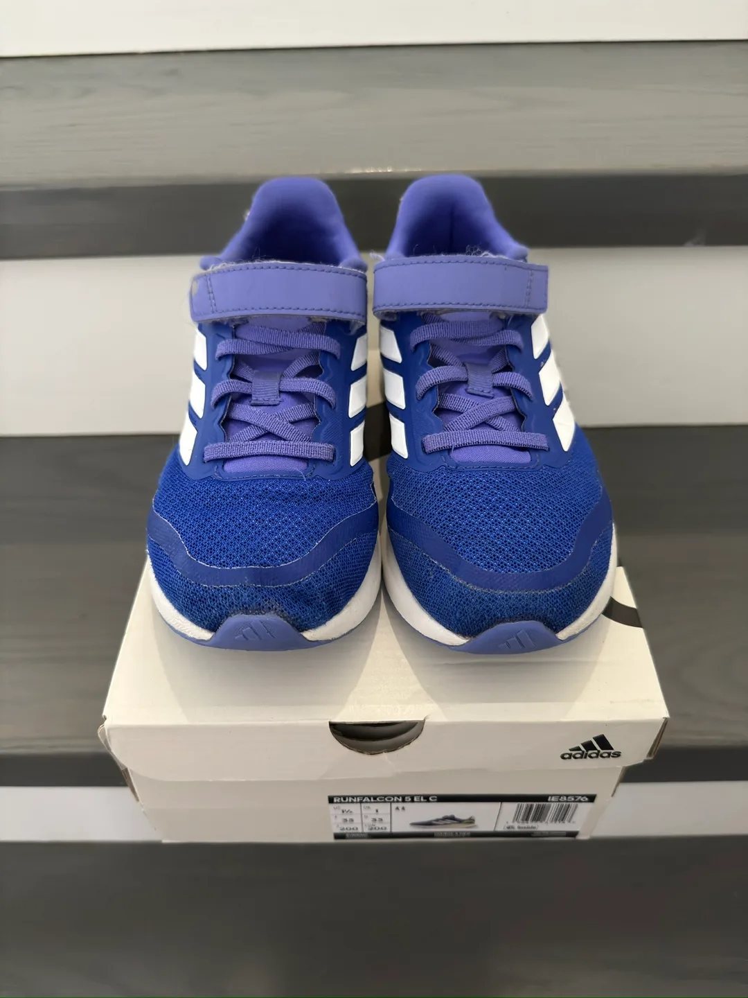 Adidas runfalcon 5 EL C shoes runners boys size 1.5Y image indicator(2)