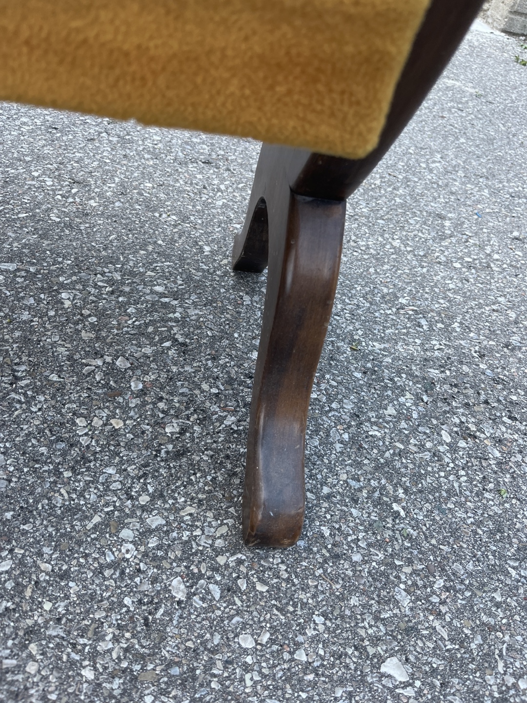 Vintage Yellow Tufted Bench - photo 4