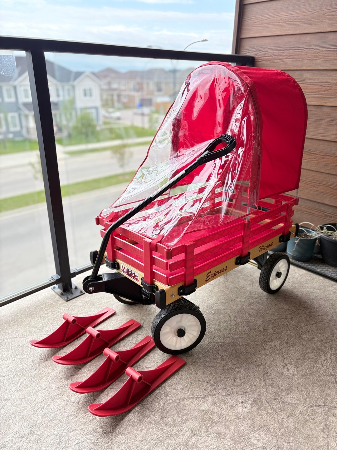Millside Express Wagon with Canopy & Skis in brand new condition