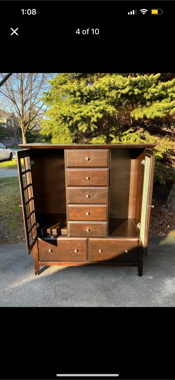 Hardwood Shelf/ Drawer Unit - photo 3
