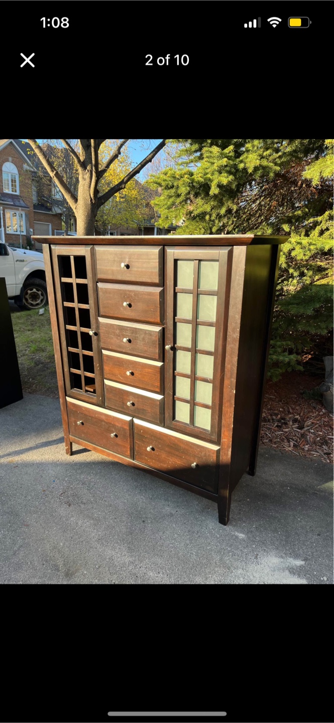 Hardwood Shelf/ Drawer Unit
