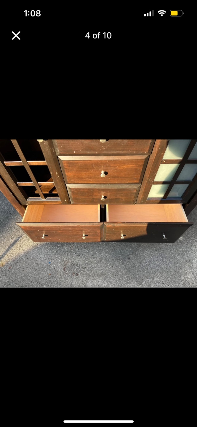 Hardwood Shelf/ Drawer Unit - photo 4