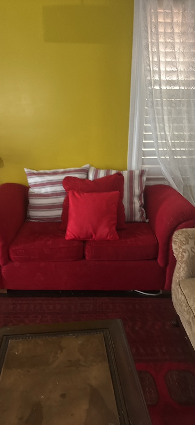 Brand new red love seat sofa