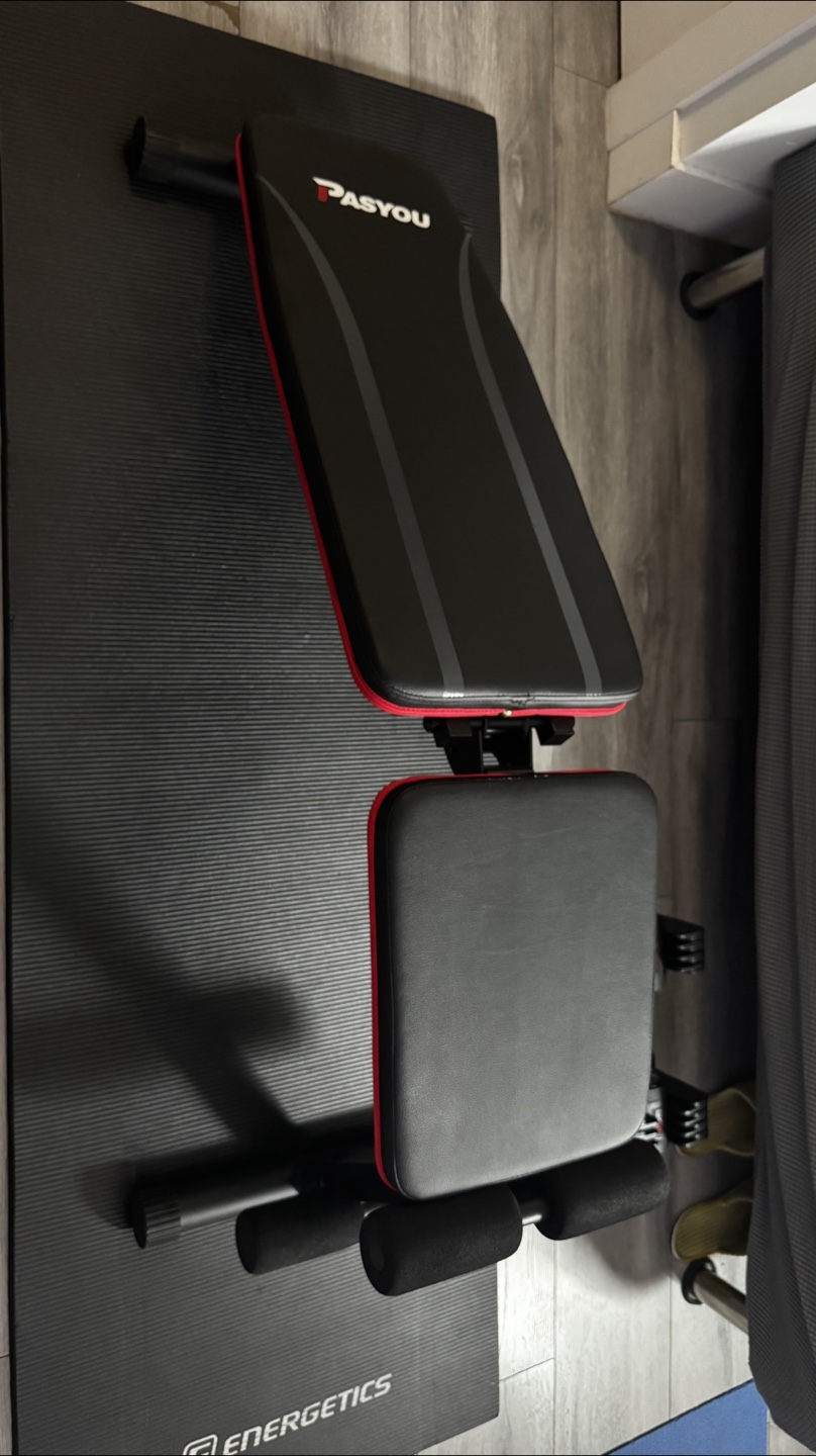Pasyou Adjustable Weight Bench - Black/Red - photo 3