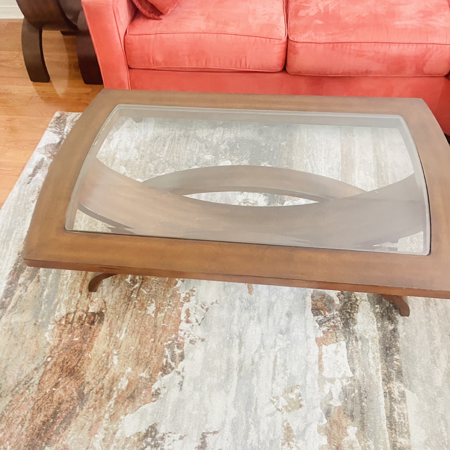 Glass Top Wooden Coffee Table - photo 4