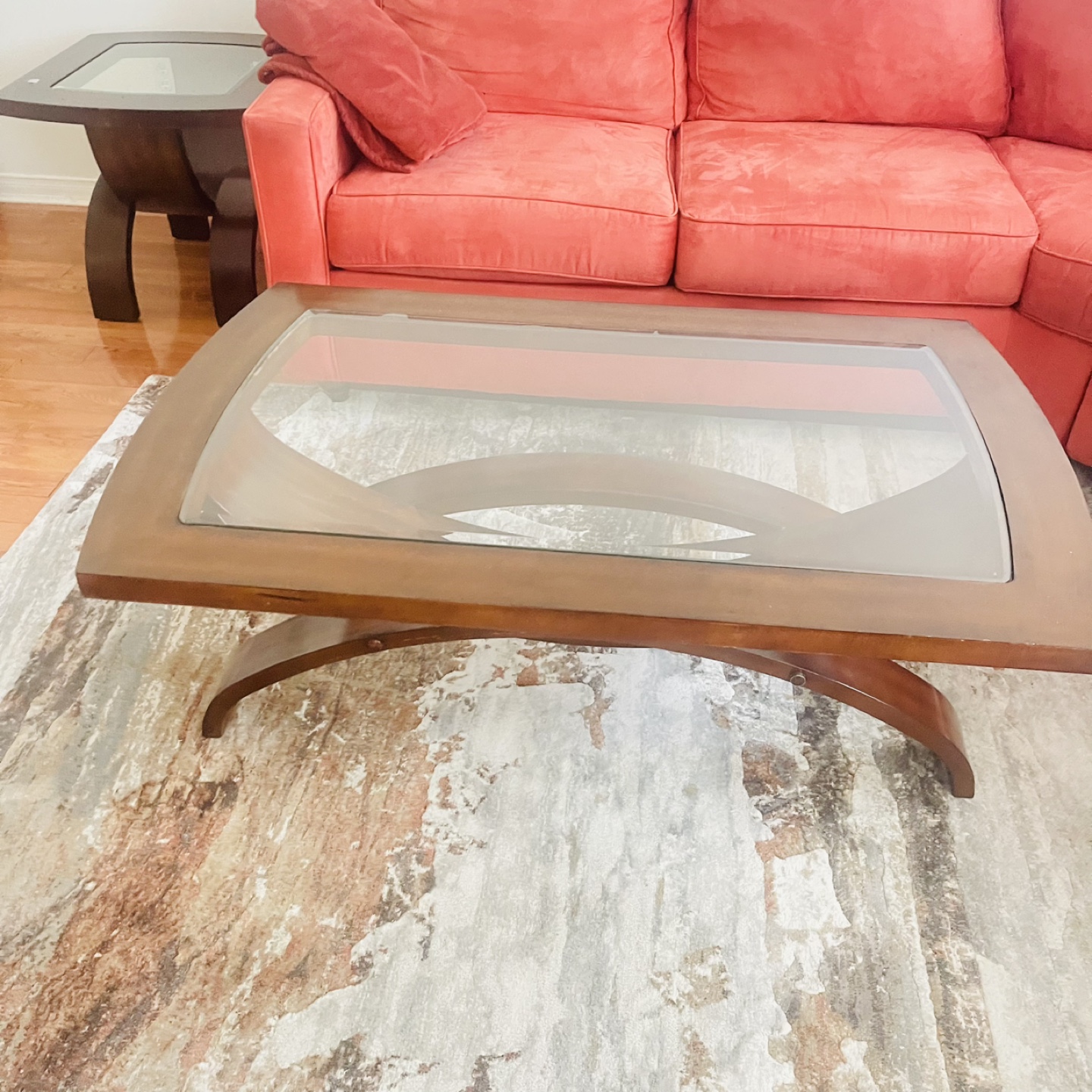 Glass Top Wooden Coffee Table - photo 5