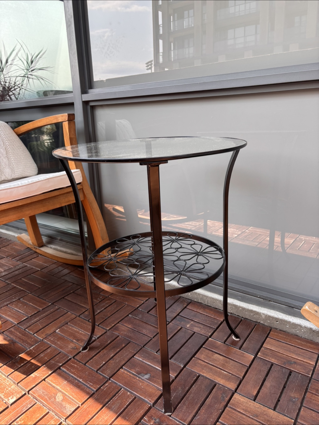 IKEA Klingsbo Glass Top Side Table