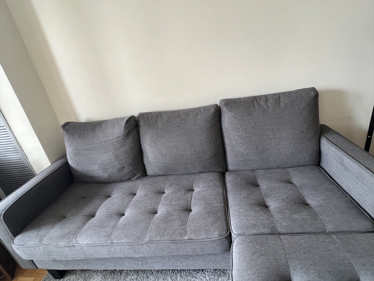 Grey Sectional Sofa with Ottoman