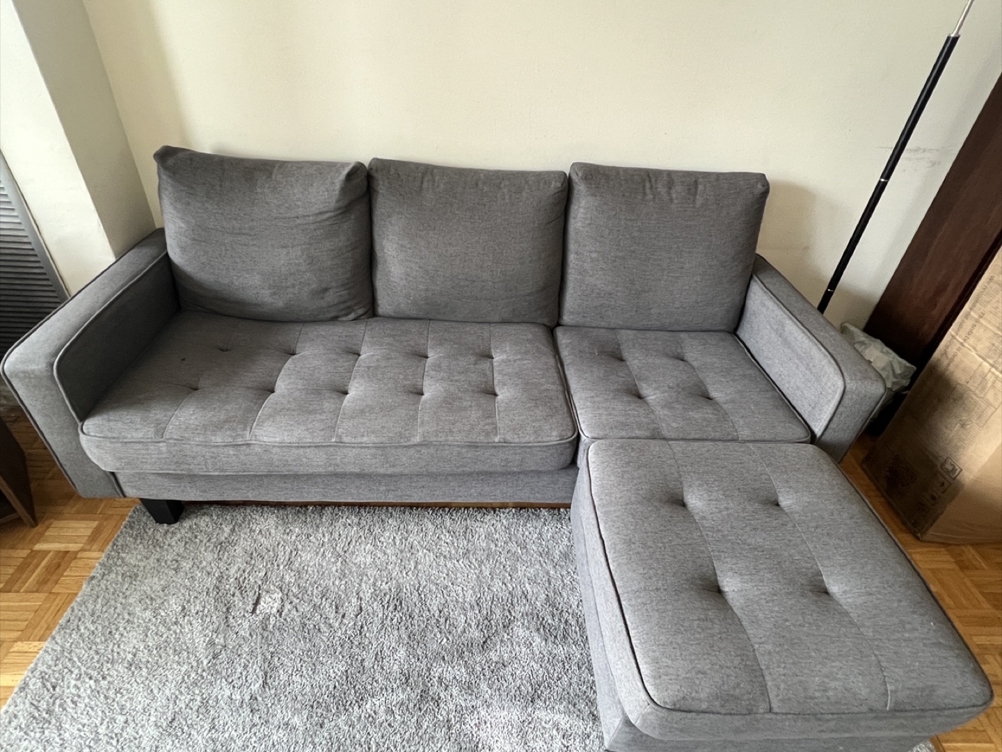 Grey Sectional Sofa with Ottoman - photo 3