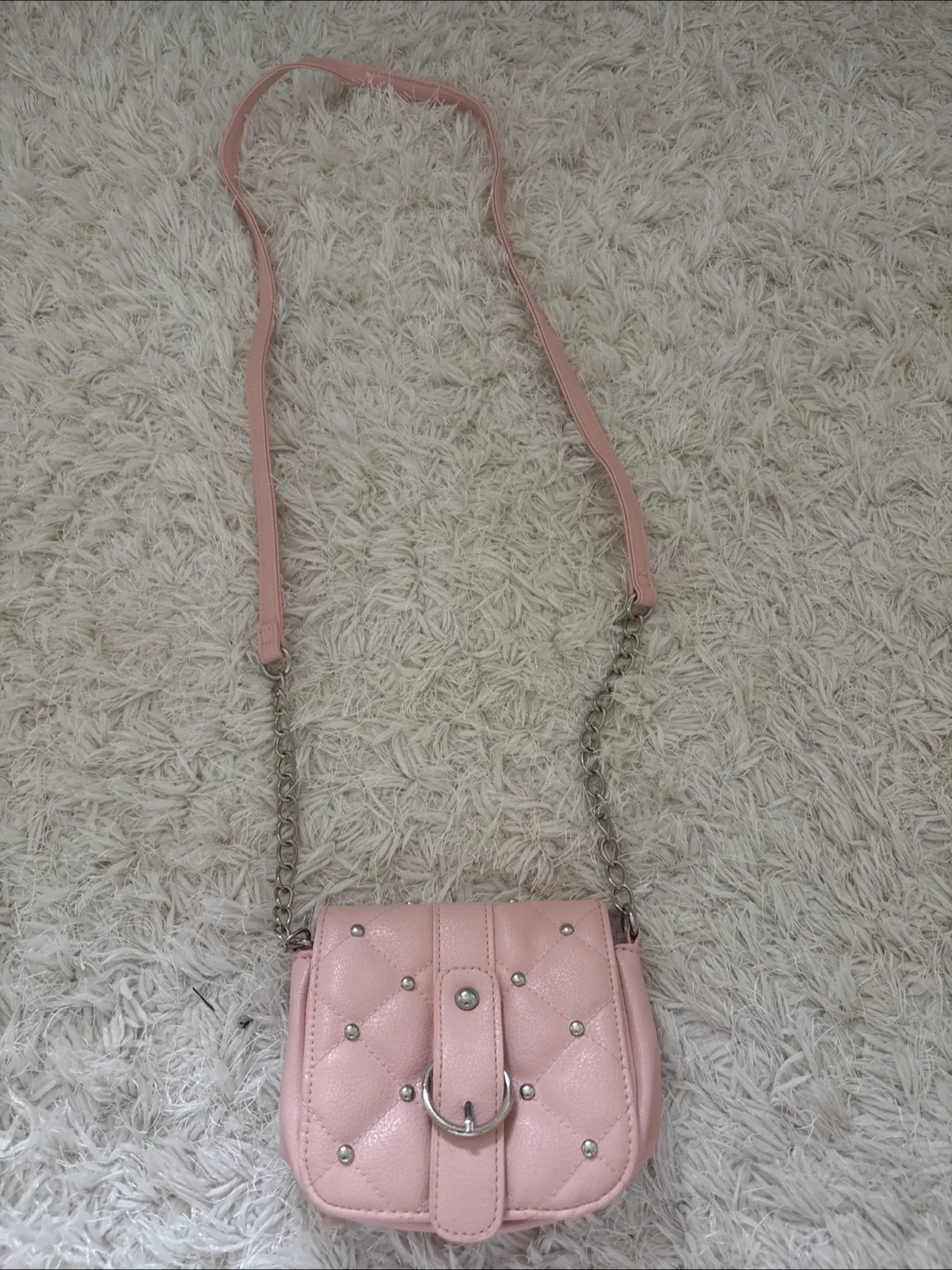 Pink Quilted Crossbody Bag thumbnail