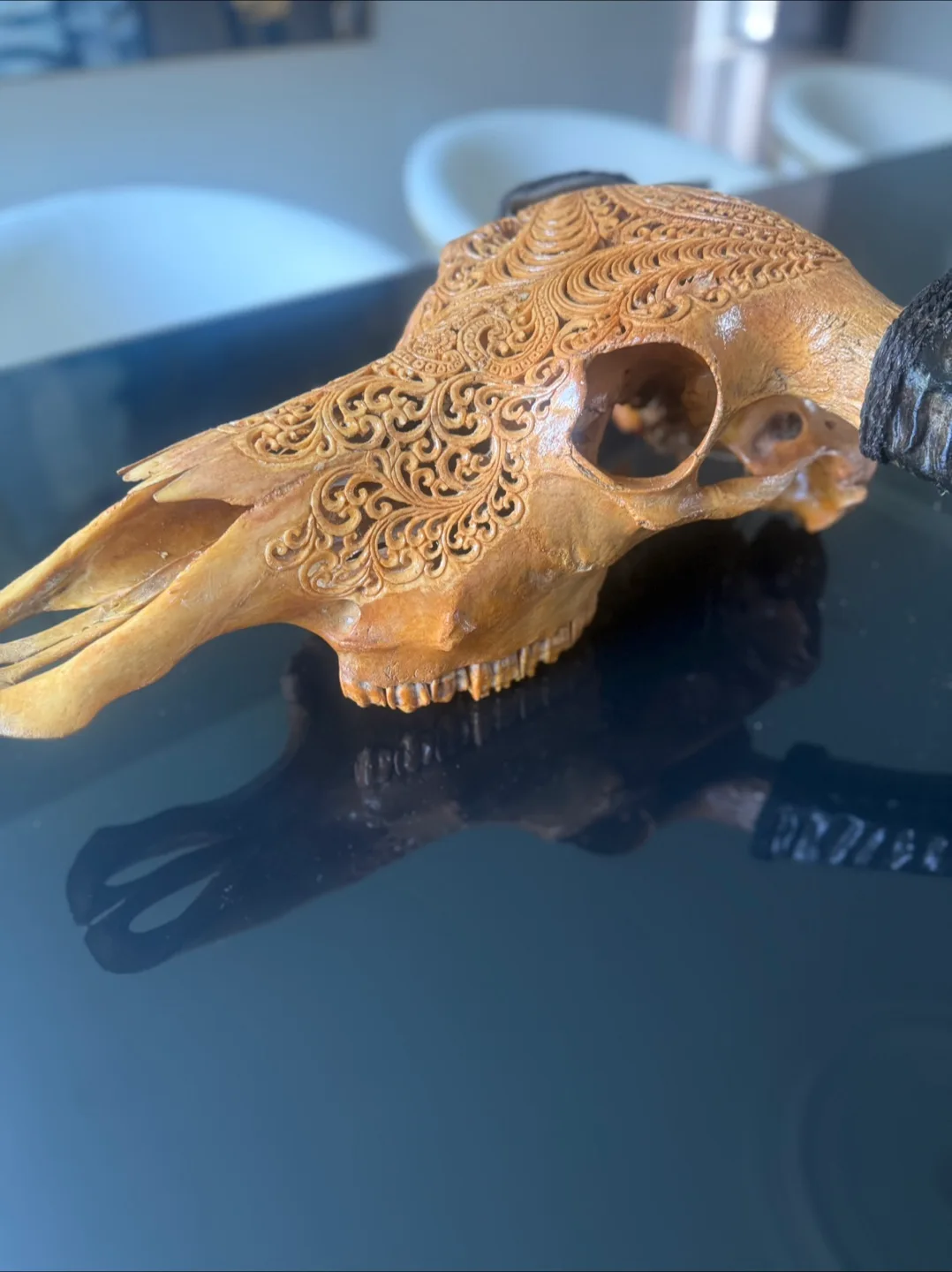 Carved Water Buffalo Skull image indicator(6)