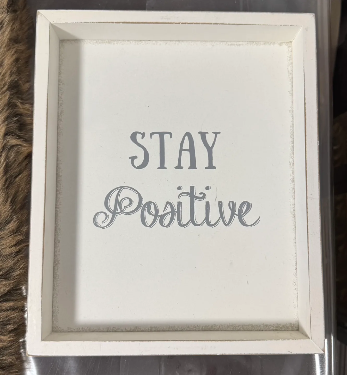 Stay Positive White Framed Sign thumbnail