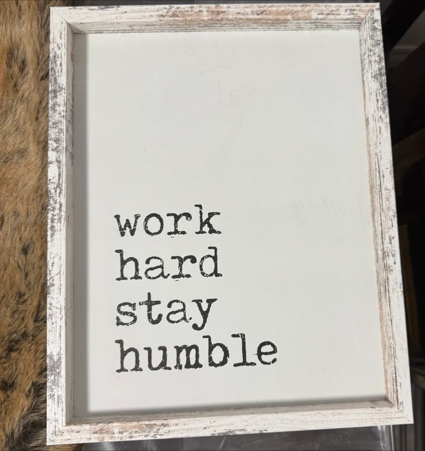 Framed 'Work Hard Stay Humble' Sign thumbnail