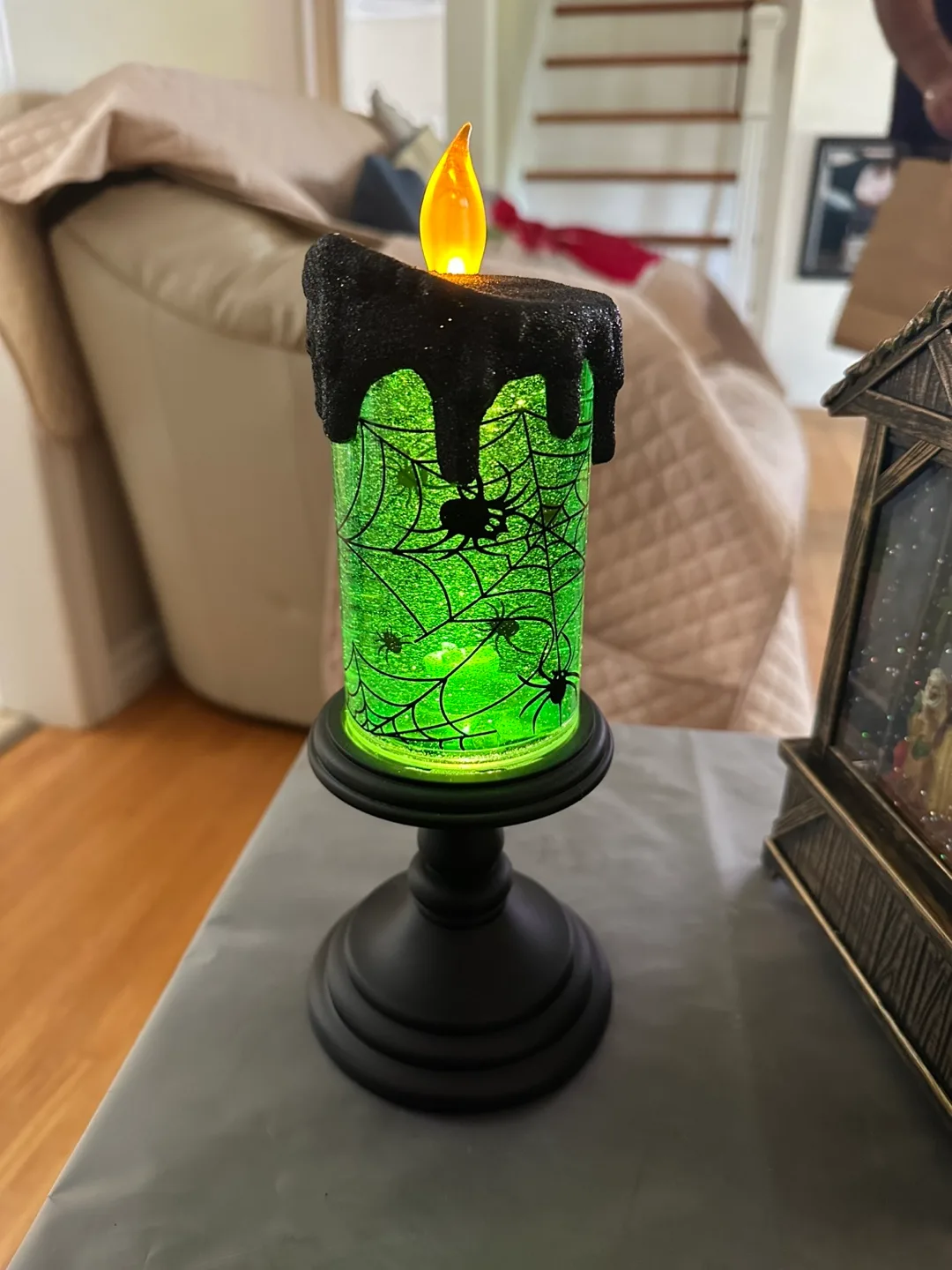 Halloween Spider Web LED Candle thumbnail