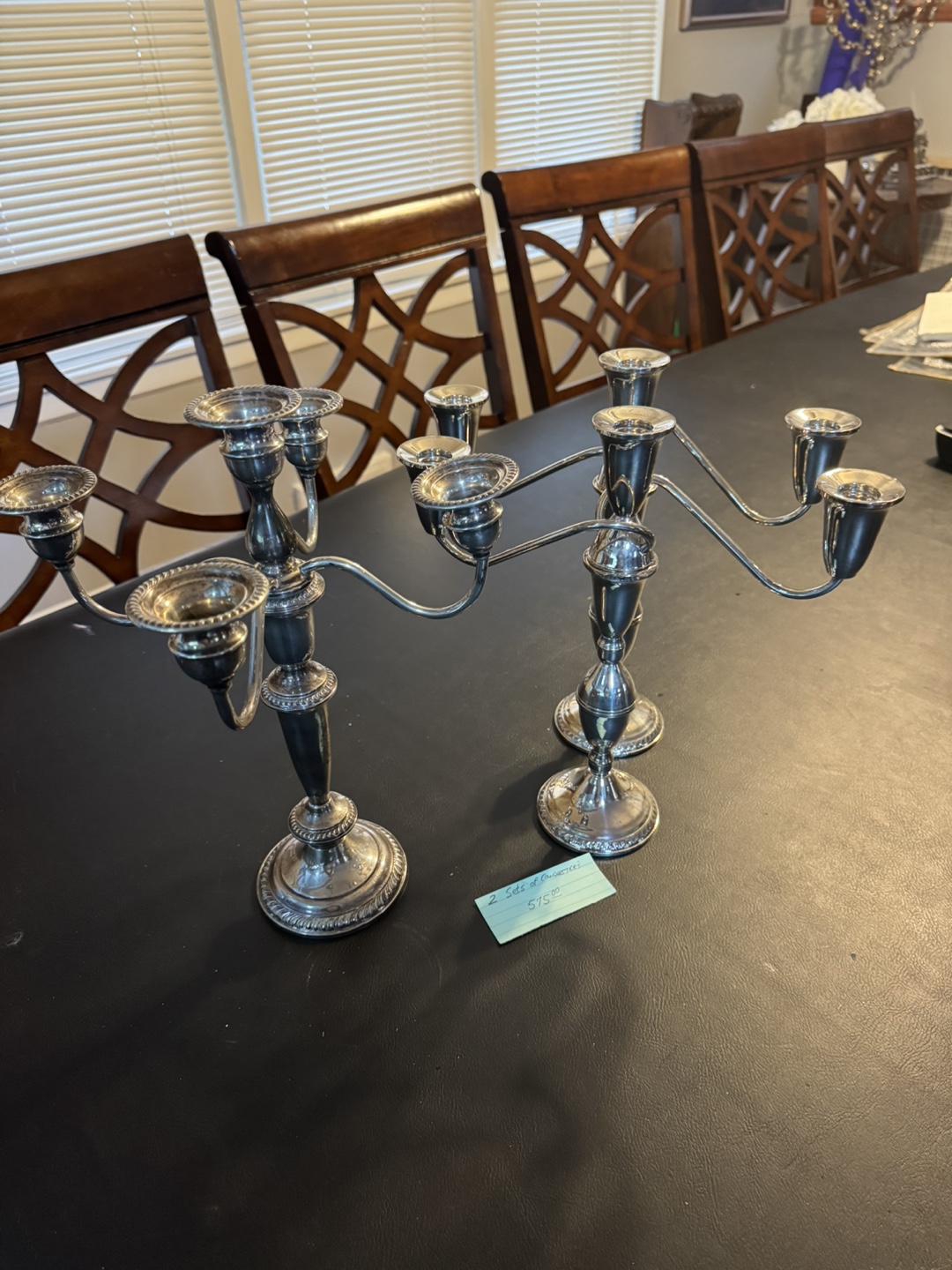 Silver Candlestick Holders - Set of 2