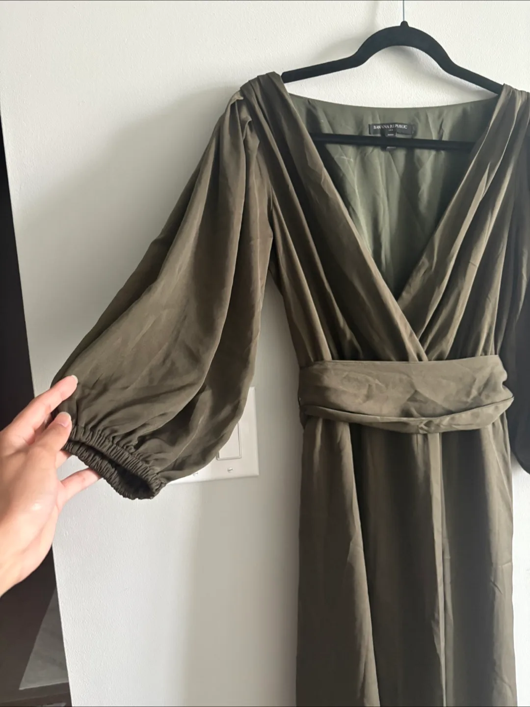 Banana Republic Olive Green Wrap Dress - XS image indicator(2)